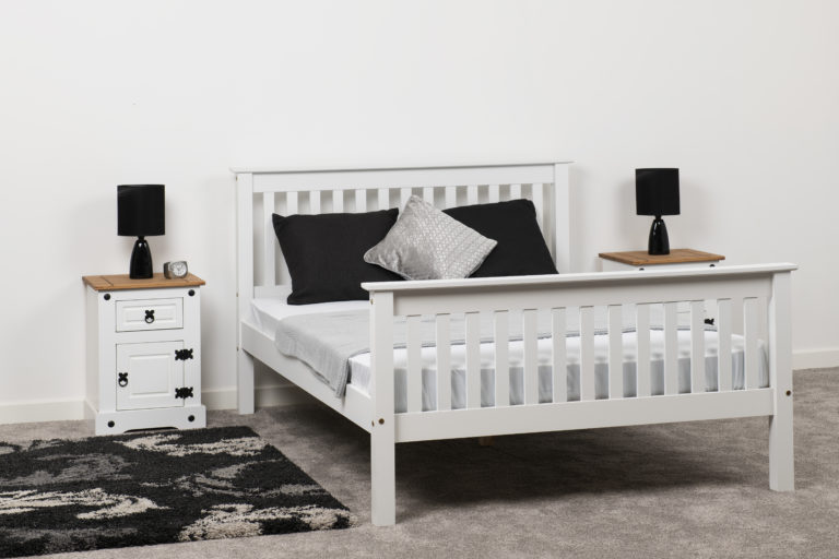 The 4ft Monaco Bedstead (High Foot End) white