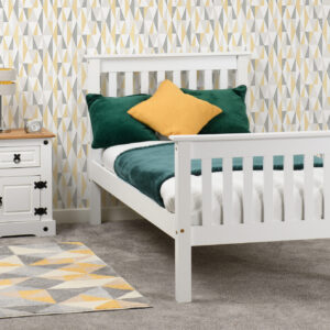 The 3ft Monaco Bedstead (High Foot End) white
