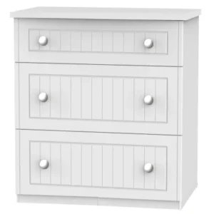 Miami 3 Drawer wide/deep chest white (33DD)