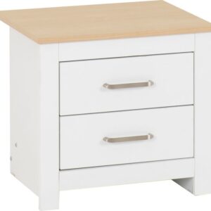 Portland white 2 Drawer Bedside chest (12D)