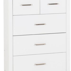 Portland white 3+2 Drawer wide chest (3+2)