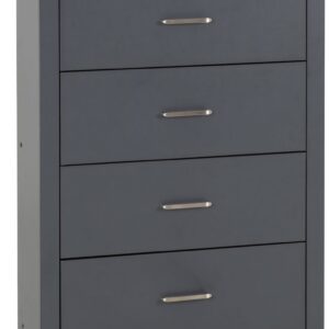 Portland grey 4 Drawer wide chest (34D)
