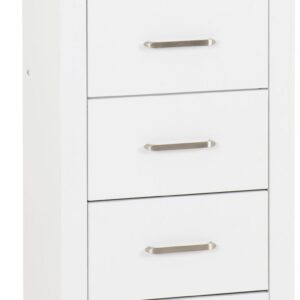 Portland white 5 Drawer narrow chest (15D)