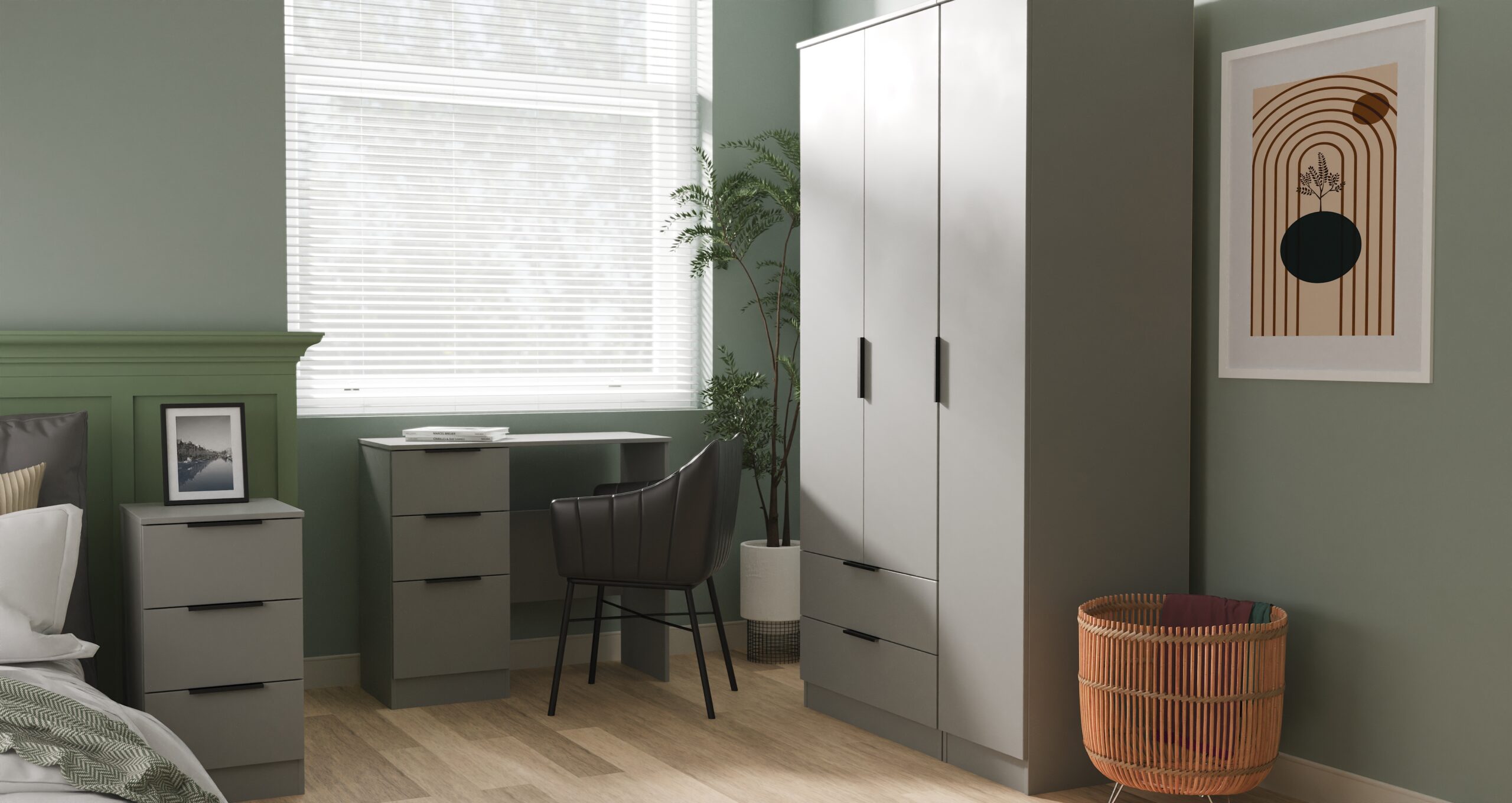 Erin 3 Drawer Dressing Table white (DTs) - Image 3