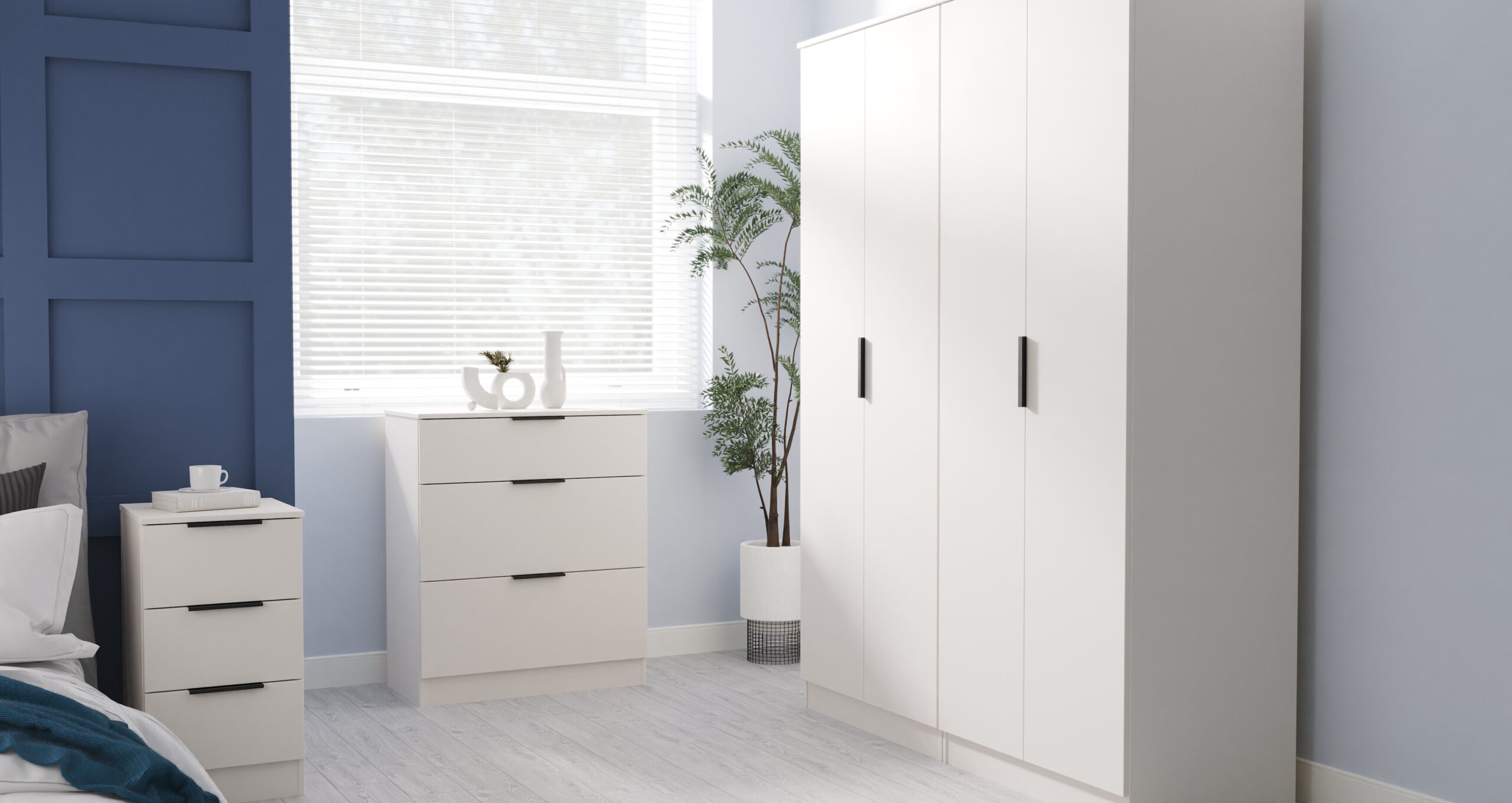 Erin 3 Drawer Dressing Table white (DTs) - Image 2