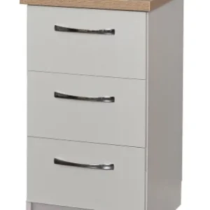 Siena 3 Drawer Bedside chest grey ash (13D)
