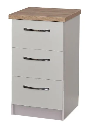 Siena 3 Drawer Bedside chest grey ash (13D)
