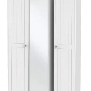 Miami 3 Door wardrobe with mirror white (45HTM)