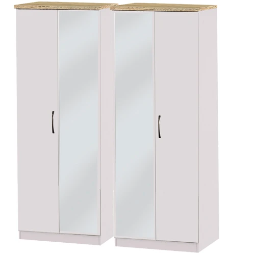 Siena 4 Door with mirrors wardrobe grey ash (60HTM)