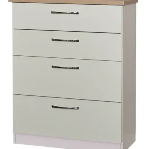 Siena 4 Drawer wide/deep chest grey ash (34DD)