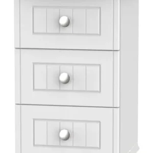 Miami  3 Drawer Bedside chest white (13D)
