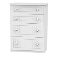 Miami 4 Drawer wide/deep chest white (34DD)