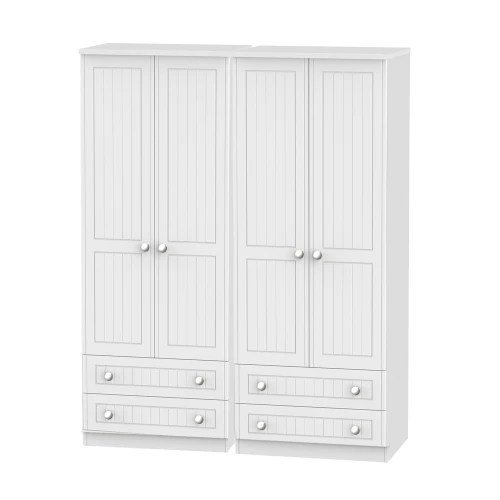 Miami 4 Door 4 Drawer wardrobe white (2CDOT)