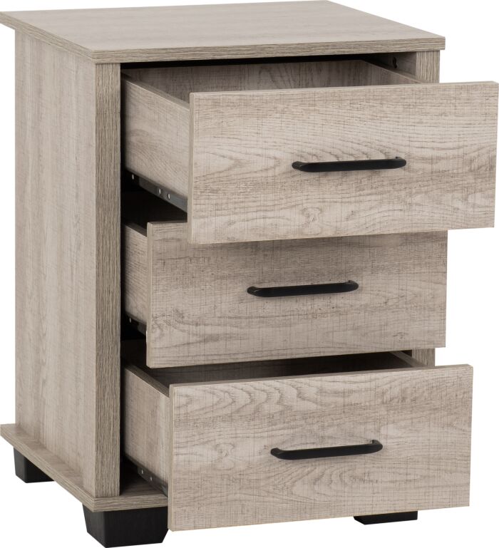 Oliver Bedroom Furniture / 3 Drawer Bedside chest - Image 4